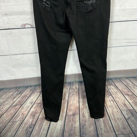 Kancan Jeans Womens 29 Black Ultra high Rise Skinny Signature Distressed Modern - Picture 7 of 12